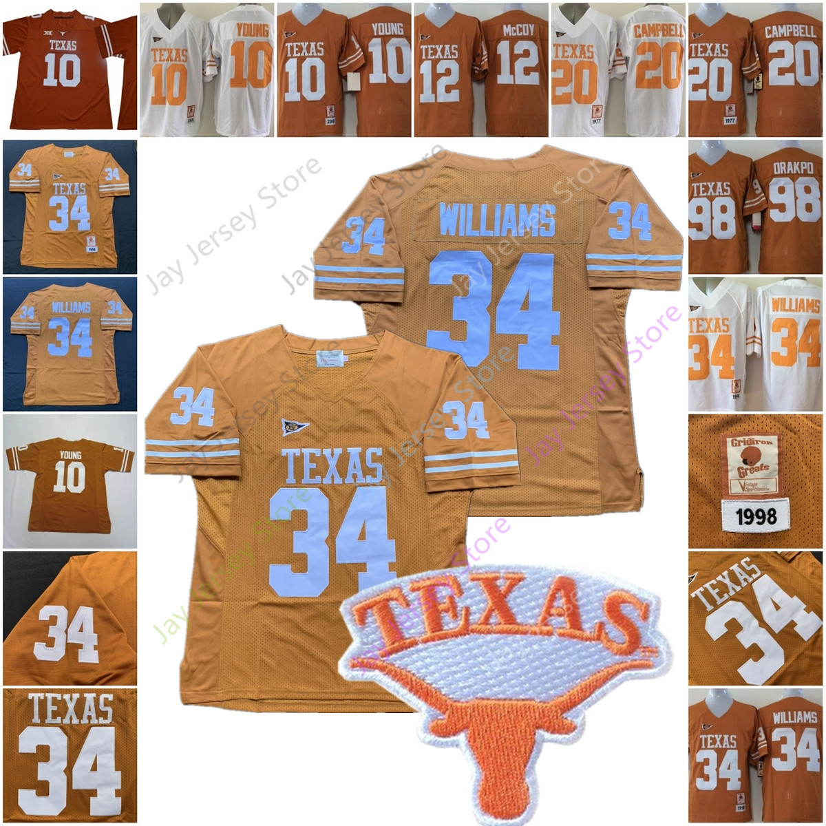 NCAA Texas Longhorns Football Jersey College Vince Young Colt McCoy 20 Earl Campbell 34 Connor Williams Orakpo Jerseys, As pic
NCAA Texas Longhorns Football Jersey College Vince Young Colt McCoy 20 Earl Campbell 34 Connor Williams Orakpo Jerseys, As pic