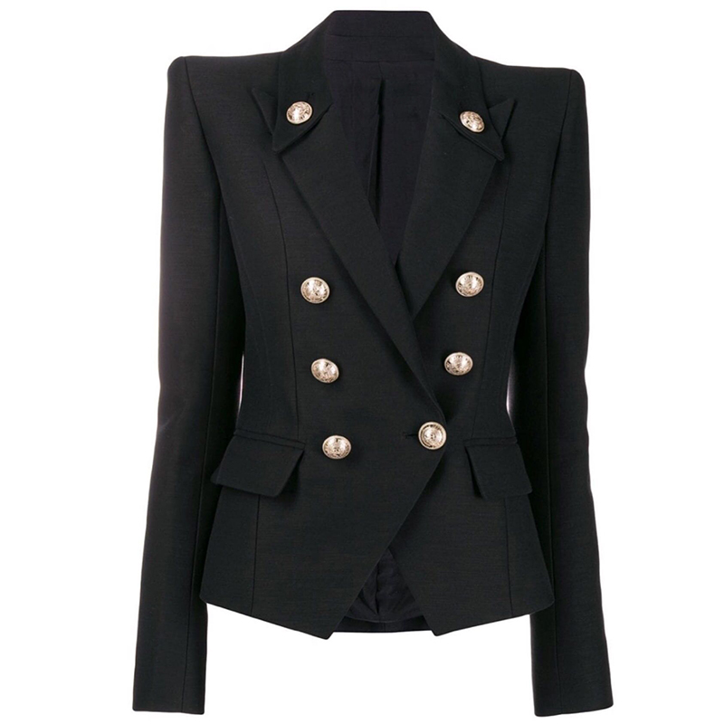 HIGH STREET 2020 Star Style Designer Blazer Women' Double Breasted Classic Metal Lion Buttons Blazer Jacket, Black
HIGH STREET 2020 Star Style Designer Blazer Women' Double Breasted Classic Metal Lion Buttons Blazer Jacket, Black