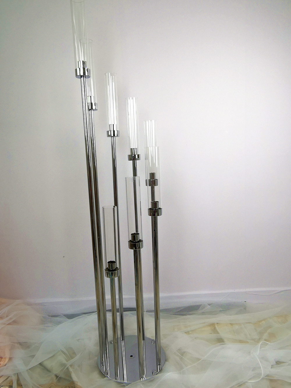 Metal Candle Holders Round Base Candlestick Table Candelabrum Wedding Centerpiece Candelabra Party Luxury Christmas Home Decoration XJ260305