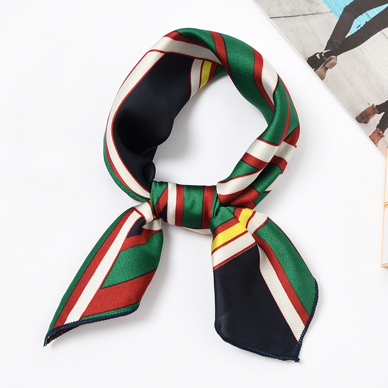 New Elegant Women Square Silk Head Neck Satin Scarf Skinny Retro Hair Tie Band Small Fashion Square Scarf 40 colors A001