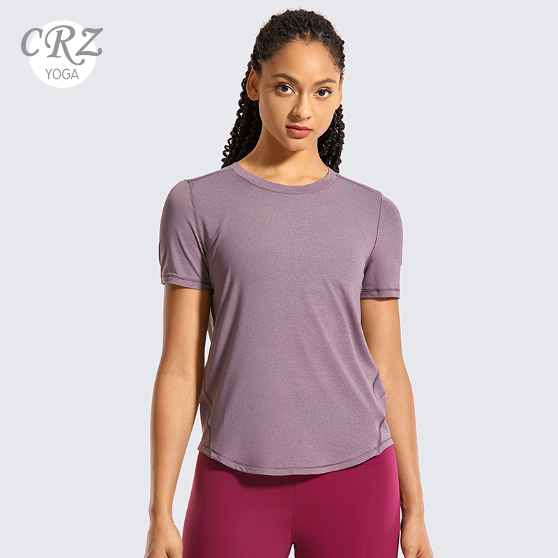 CRZ YOGA Women's Lightweight Heather Loose Fit Short Sleeve Sport Shirt Workout Top, Heathered black01
CRZ YOGA Women's Lightweight Heather Loose Fit Short Sleeve Sport Shirt Workout Top, Heathered black01
