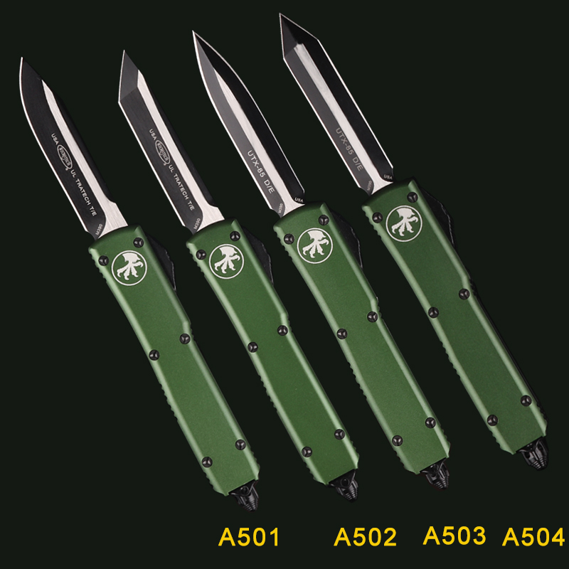 MT Automatic Knife MICOR KNIVES TECH DOUBLE action tactical GREEN BLUE HANDLE BLACK COATING BLADE S35VN D2 Folding knifes pocket glassbreaker file
MT Automatic Knife MICOR KNIVES TECH DOUBLE action tactical GREEN BLUE HANDLE BLACK COATING BLADE S35VN D2 Folding knifes pocket glassbreaker file