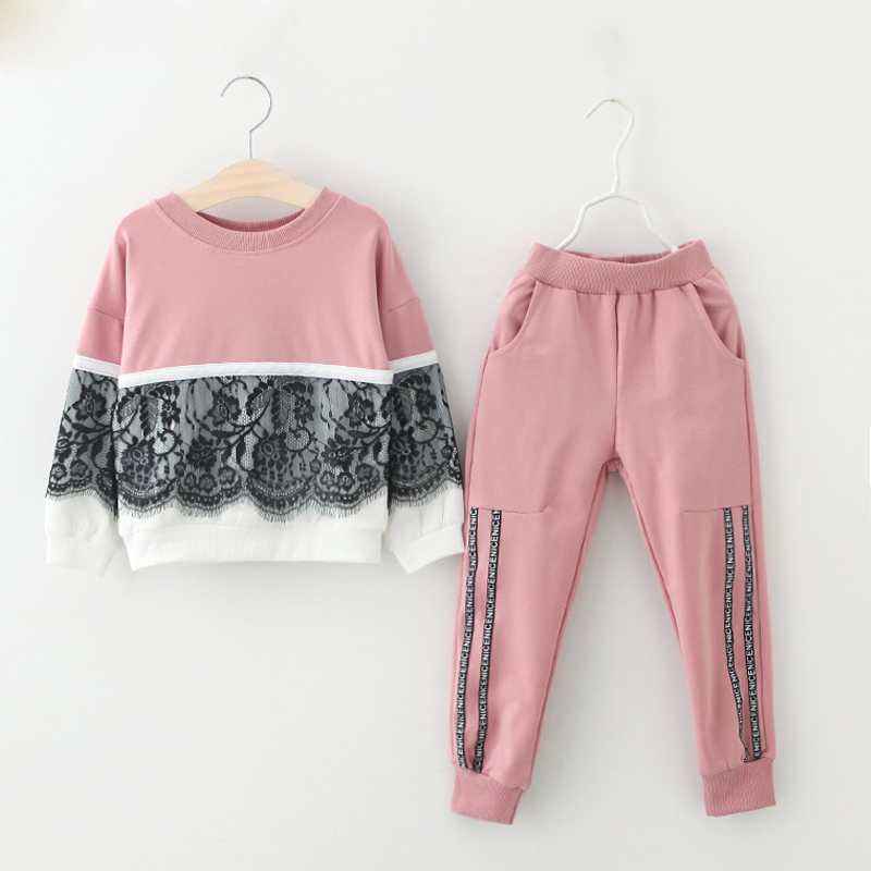 Girls Clothing Sets New Autumn Active girls clothes L Children Clothing Cartoon Print Sweatshirts+Pants Suit 3-7Y