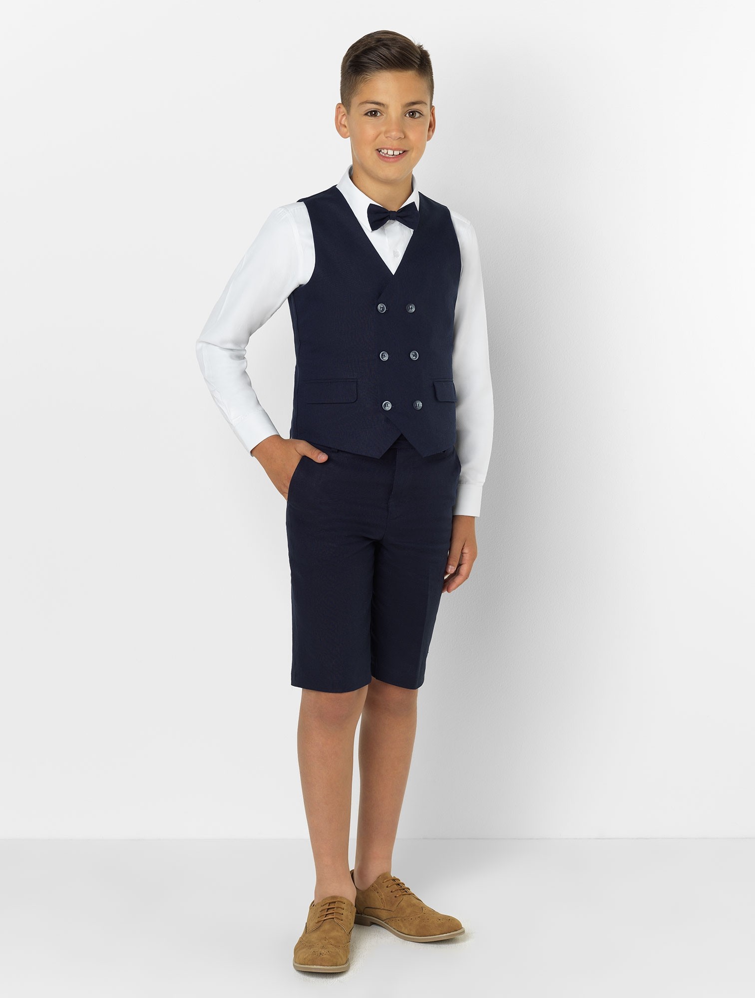 Spring Kids Formal Wedding Tuxedos Handsome 2 Pieces Double Breasted Summer Boy's Pants Suits Flower Boys Wear(Vest+Pants)
