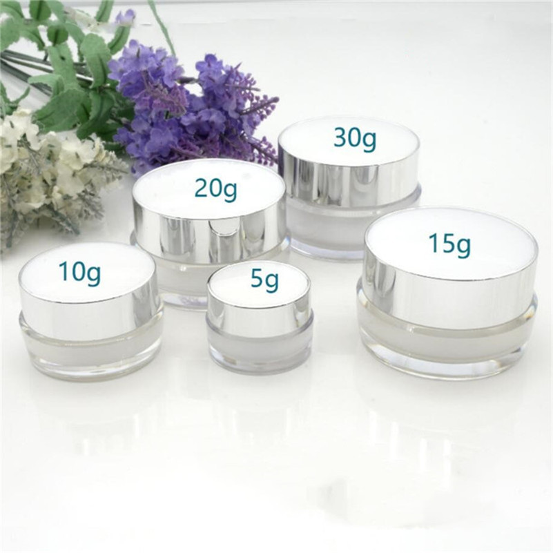 5g 10g 20g 30g Cosmetic Empty Jar Acrylic Makeup Face Cream Container Bottle Refillable Plastic Cosmetic Pot