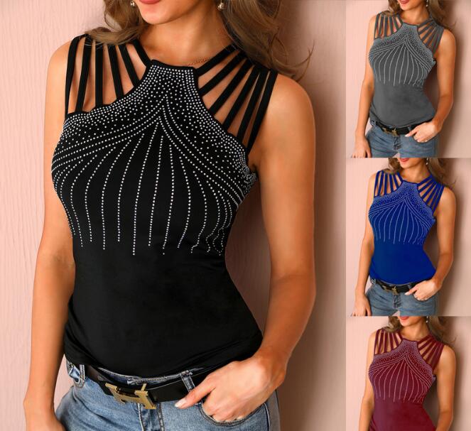 Sexy Hot Drilling T-shirt for Women Tops Versatile Bustier Bra Lady Bandage Halter Strappy Crop Top Summer T-shirt Lingerie Fashion, White
Sexy Hot Drilling T-shirt for Women Tops Versatile Bustier Bra Lady Bandage Halter Strappy Crop Top Summer T-shirt Lingerie Fashion, White