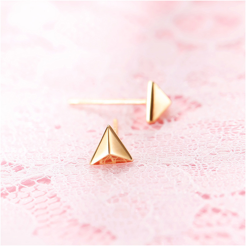 New Fashion 925 Sterling Silver Stud Earring Triangle Piercing Earring Jewelry bijoux en argent 925 Women Mini Ear Stud Jewelry