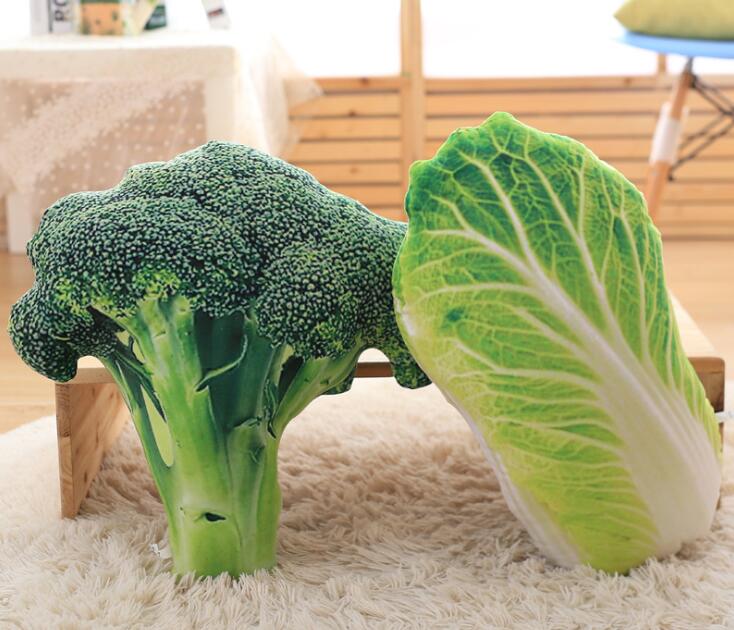 3D Vegetables Cushion Creative Decorative Pillow Plush Toy Potato Cabbage Broccoli Office Sofa Cushion Funny Home Decoration