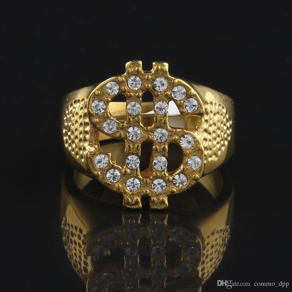 Stainless Steel Iced Out Bling Bling Rings Gold Color Us Dollar Sign Signets Rings For Men Women Rock Hip Hop Jewelry Gift
Stainless Steel Iced Out Bling Bling Rings Gold Color Us Dollar Sign Signets Rings For Men Women Rock Hip Hop Jewelry Gift