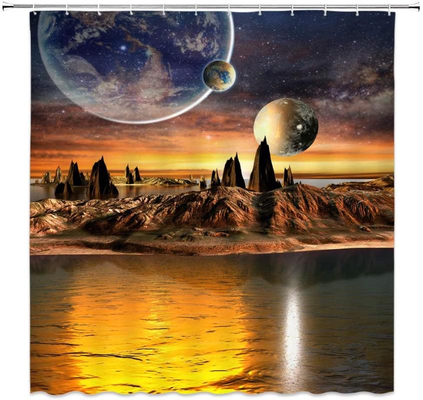 Scenic Shower Curtain Sunset By The Sea Bathroom Shower Curtain Earth Starry Sky Waterproof Fabric
Scenic Shower Curtain Sunset By The Sea Bathroom Shower Curtain Earth Starry Sky Waterproof Fabric