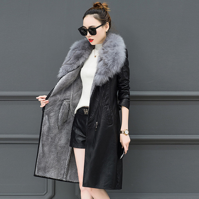 Plus Size -4XL Winter New Women Long Coat Leather Motorcycle Jacket Woman Fashion Suede Coat Windbreaker Faux Leather 337, Black fur collar
Plus Size -4XL Winter New Women Long Coat Leather Motorcycle Jacket Woman Fashion Suede Coat Windbreaker Faux Leather 337, Black fur collar