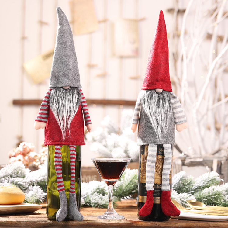 2 colors New christmas decorations Christmas Faceless Doll Hanging Legs Wine Bottle Set Champagne Bottle Decoration Xms gift DHL JY432
2 colors New christmas decorations Christmas Faceless Doll Hanging Legs Wine Bottle Set Champagne Bottle Decoration Xms gift DHL JY432