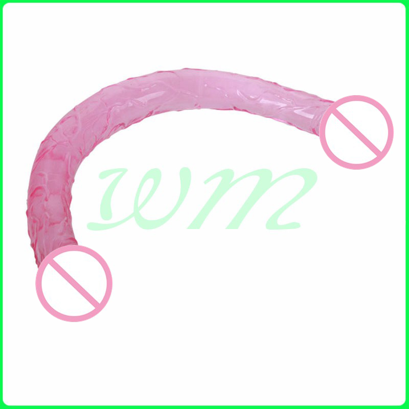 Sex Products 17.7in Flexible Double Dildo,Long Double Dildo Dong Penis Lesbian Dual Penis,Double Penetration Dildos