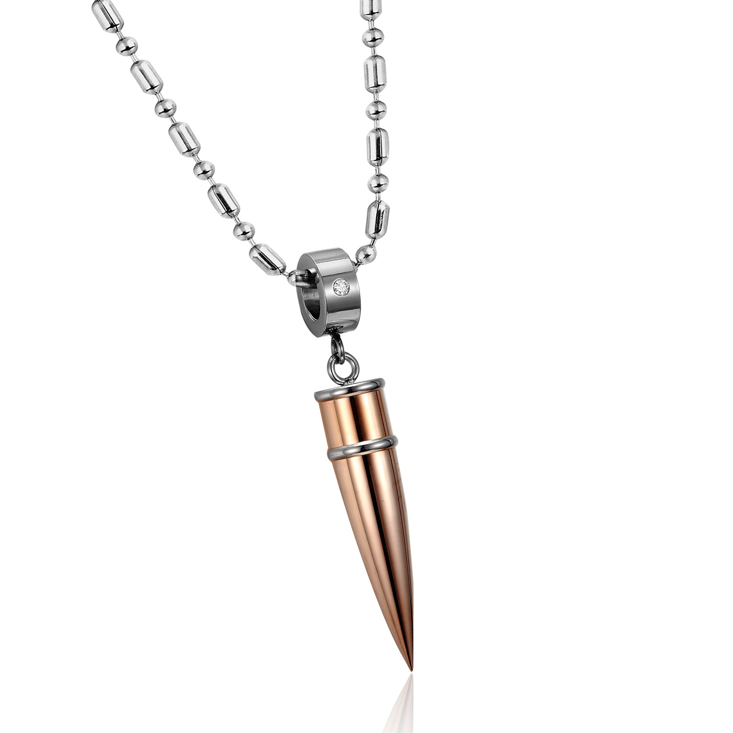 2020 zex231 new European and American fashion jewelry with diamond bullet titanium steel necklace rose gold / silver / Black
2020 zex231 new European and American fashion jewelry with diamond bullet titanium steel necklace rose gold / silver / Black