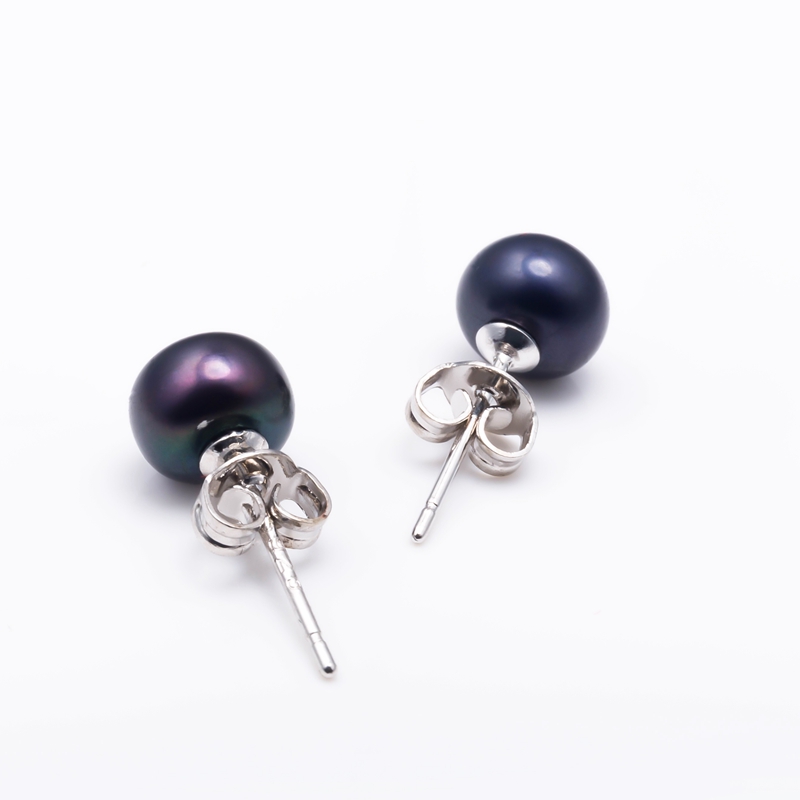 925 sterling silver stud pearl peacock black fashionable Earrings 7x8mm button cultured pearl
925 sterling silver stud pearl peacock black fashionable Earrings 7x8mm button cultured pearl