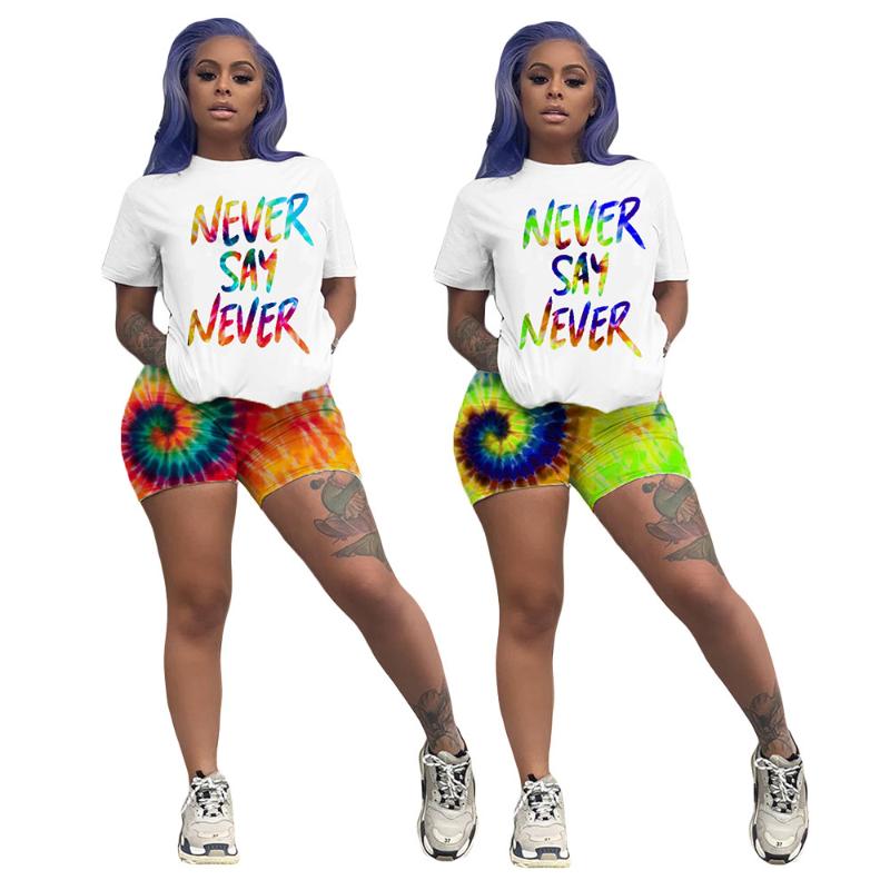 Women 2 Piece Outfit Short Sleeve Gradient Letter Print Loose Tops+tie Dye Biker Shorts Matching Set Fitness Sporty Streetwear, Orange
Women 2 Piece Outfit Short Sleeve Gradient Letter Print Loose Tops+tie Dye Biker Shorts Matching Set Fitness Sporty Streetwear, Orange