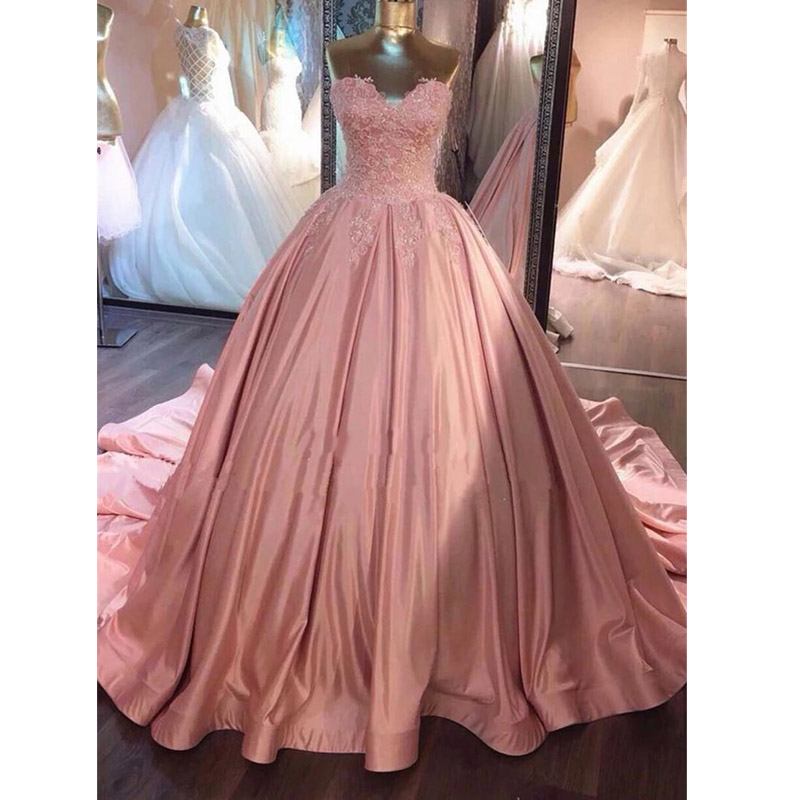 Vestidos 2020 Puffy Ball Gown Princess Quinceanera Dresses Sweetheart Lace Appliques Beaded Sleeveless Corset Back Sweet 16 Formal Gowns