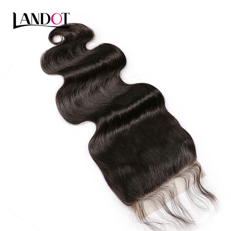10A Grade 5x5 Top Lace Closure Brazilian Peruvian Malaysian Indian Cambodian Body Wave Straight Virgin Human Hair Swiss Closures Baby Hair