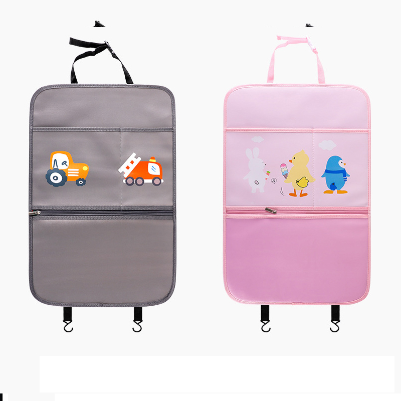 Cute Cartoon Car Organizer Multi-function Storage Bag Car Back Seat Storage Stowing Tidying Tablet Phone Universal Car Supplies For Auto