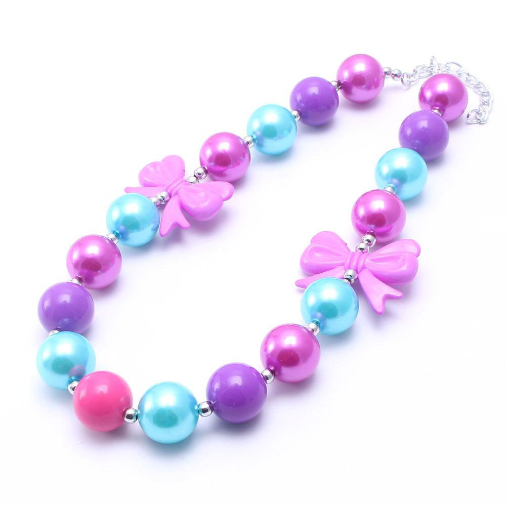 Newest Design Pretty Color Necklace&Bracelet Headband 3PCS Jewelry Set Toddlers Girls Bubblegum Baby Kids Chunky Necklace Jewelry Set