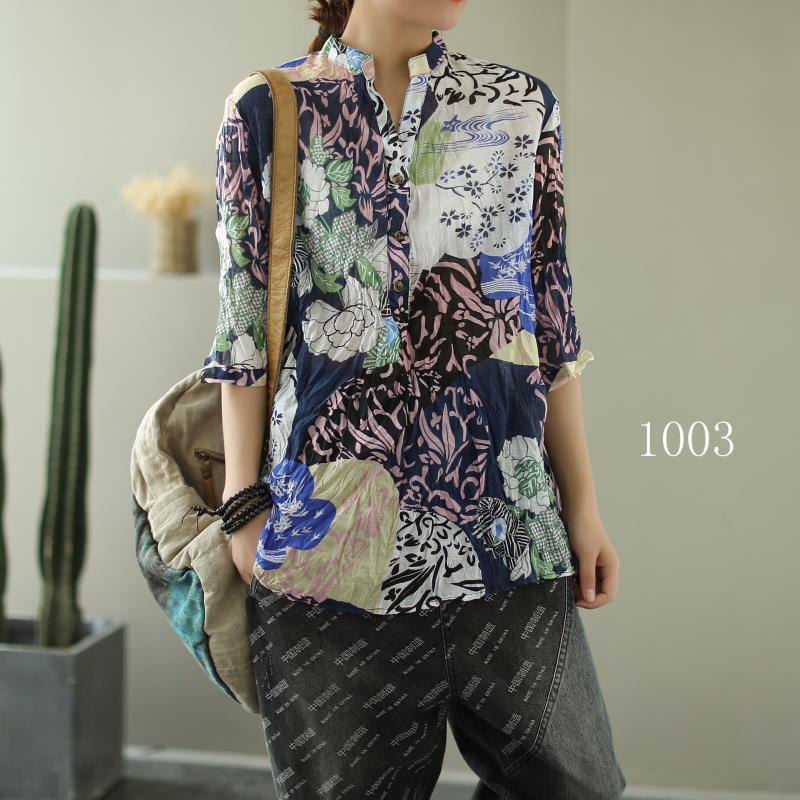 Ethnic Retro Style Floral Printed Women Shirt Blouse Half Sleeve Spring Summer Fashion Soft Cotton Linen Tops Literary Blusas, As pattern
Ethnic Retro Style Floral Printed Women Shirt Blouse Half Sleeve Spring Summer Fashion Soft Cotton Linen Tops Literary Blusas, As pattern