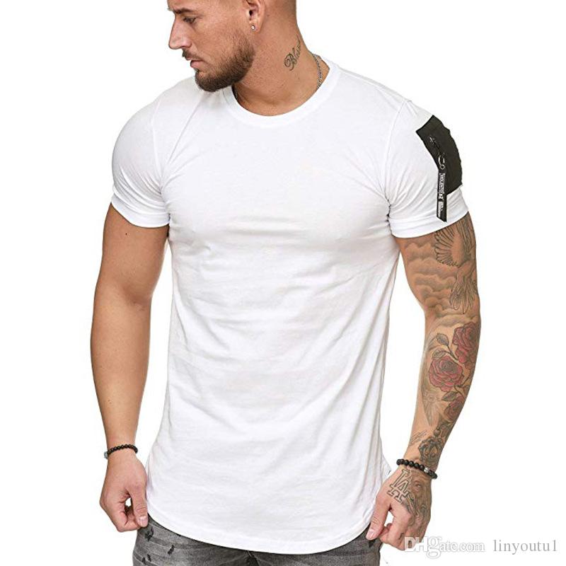 2020 Fashion Men's Slim Fit O Neck Short Sleeve Muscle Tee Hot Selling T-shirt Casual Tops Men Tshirt Clothes Summer