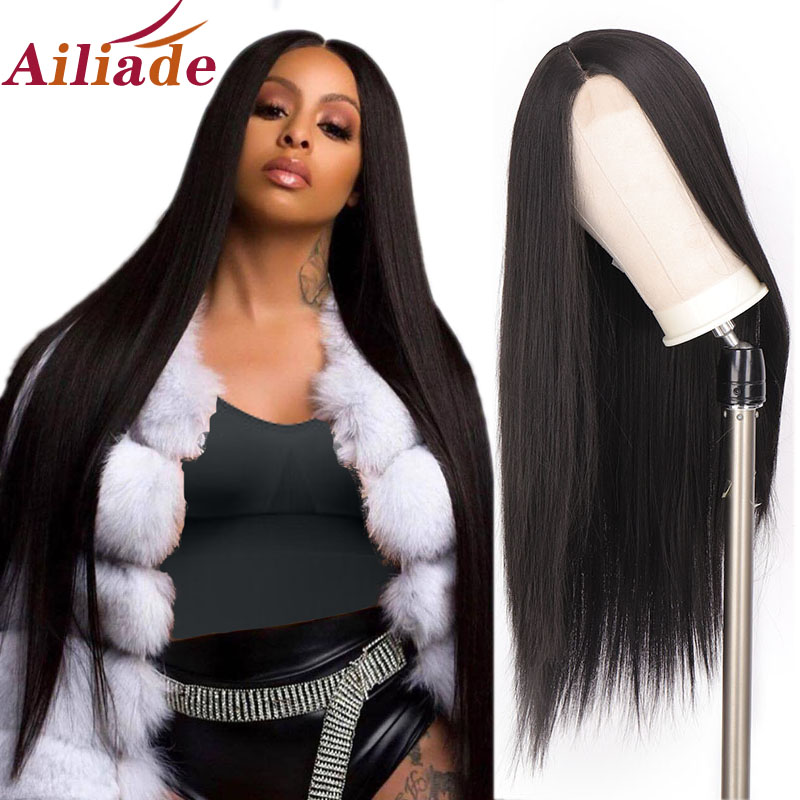 AILIADE 30 Inch Long Synthetic Front Lace Wig Black Straight Wig for Women Middle Part High Temperature Fiber Hair Wigs
AILIADE 30 Inch Long Synthetic Front Lace Wig Black Straight Wig for Women Middle Part High Temperature Fiber Hair Wigs