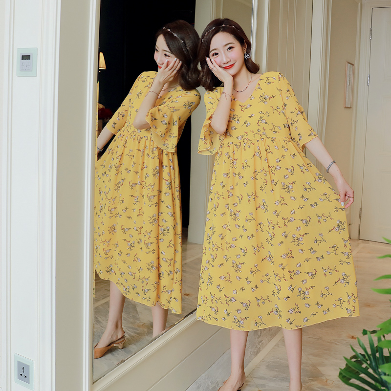 FF8216# Maternity Clothes Summer Floral Chiffon Short Sleeve Loose Stylish Dress for Pregnant Women Mom Dress, Green
FF8216# Maternity Clothes Summer Floral Chiffon Short Sleeve Loose Stylish Dress for Pregnant Women Mom Dress, Green