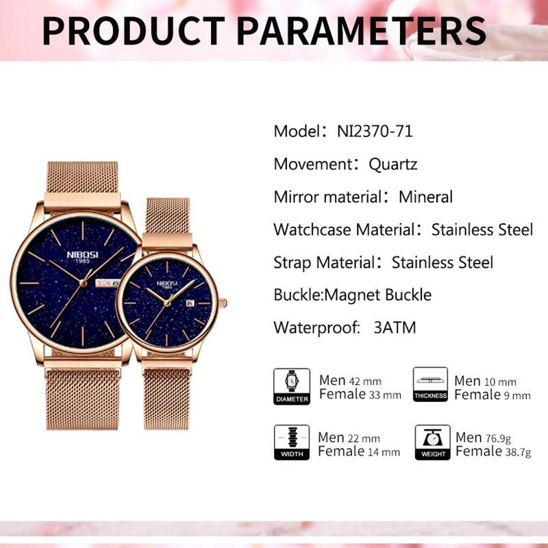 NIBOSI Women Watches Magnetic Starry Sky Female Clock Quartz Wristwatch Fashion Ladies Wrist Watch reloj mujer relogio feminino V191217