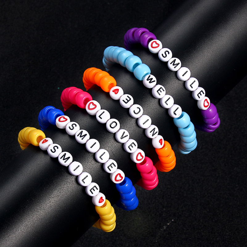 Letter Plastic Beads Bracelet For Women Men Stretch Charm Bracelet & Bangle Handmade Beaded Best Friends Gift
Letter Plastic Beads Bracelet For Women Men Stretch Charm Bracelet & Bangle Handmade Beaded Best Friends Gift