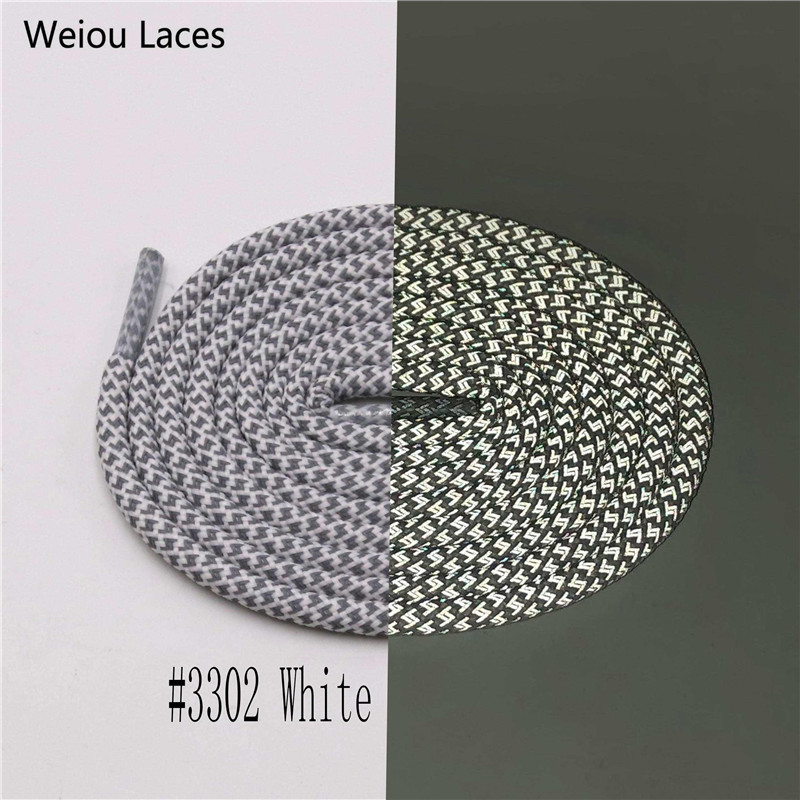 Weiou 5mm Round 3M Laces Safty Reflective Bootlace Night Running Shoelaces Walk Shoestrings For Basketball Shoes