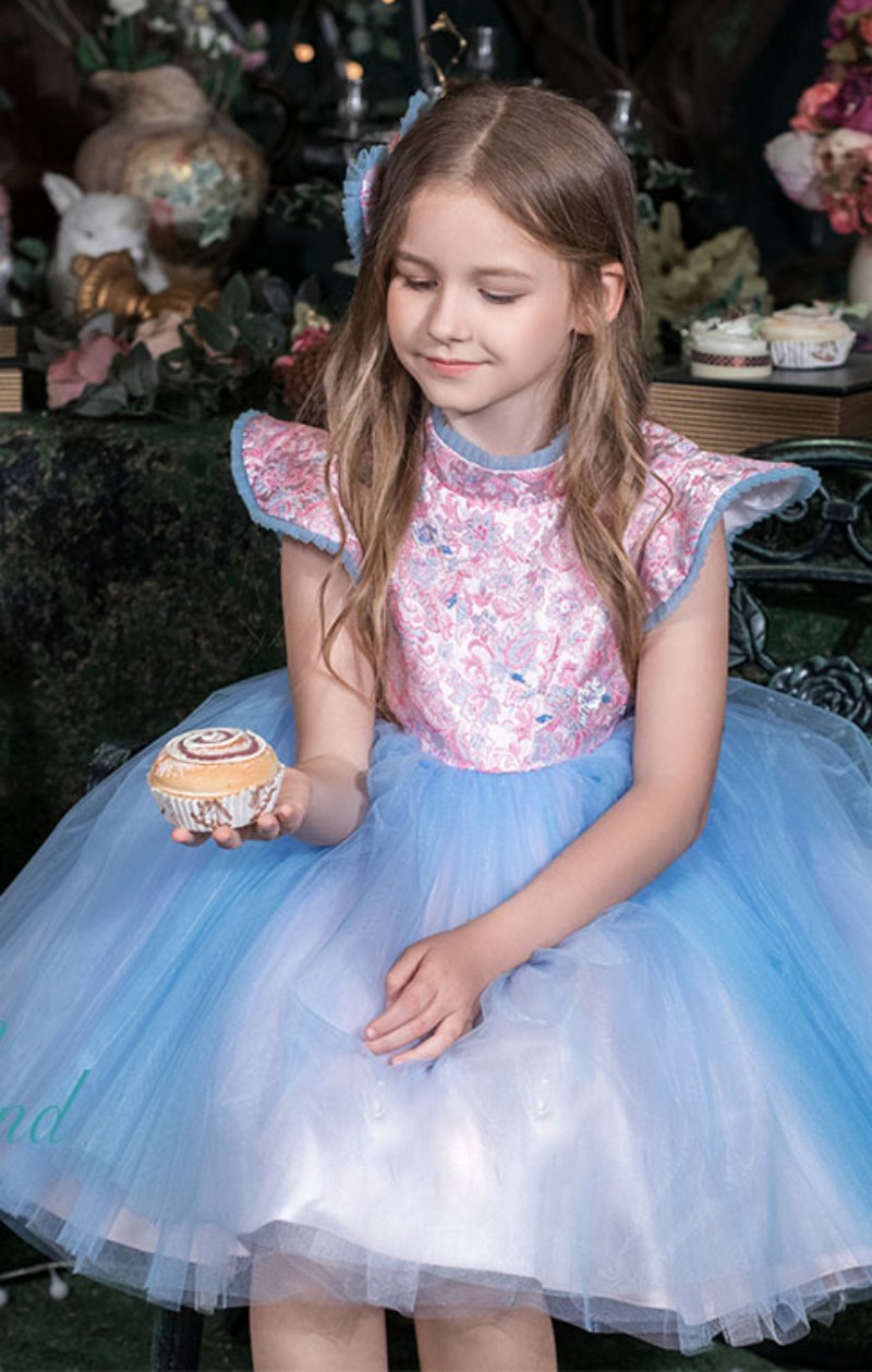 cute flower girl dress princess girls pageant dresses summer beach boho kneelength girls prom evening gowns birthday communion dress