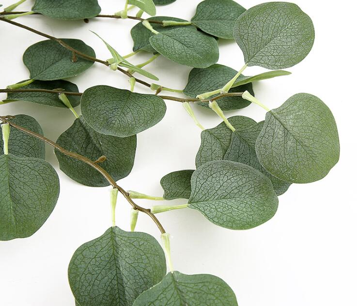 Artificial Eucalyptus Fake Leaf Plastic Eucalyptus Tree Branch Simulation Leaves for Christmas wedding decoration Flower arrangment