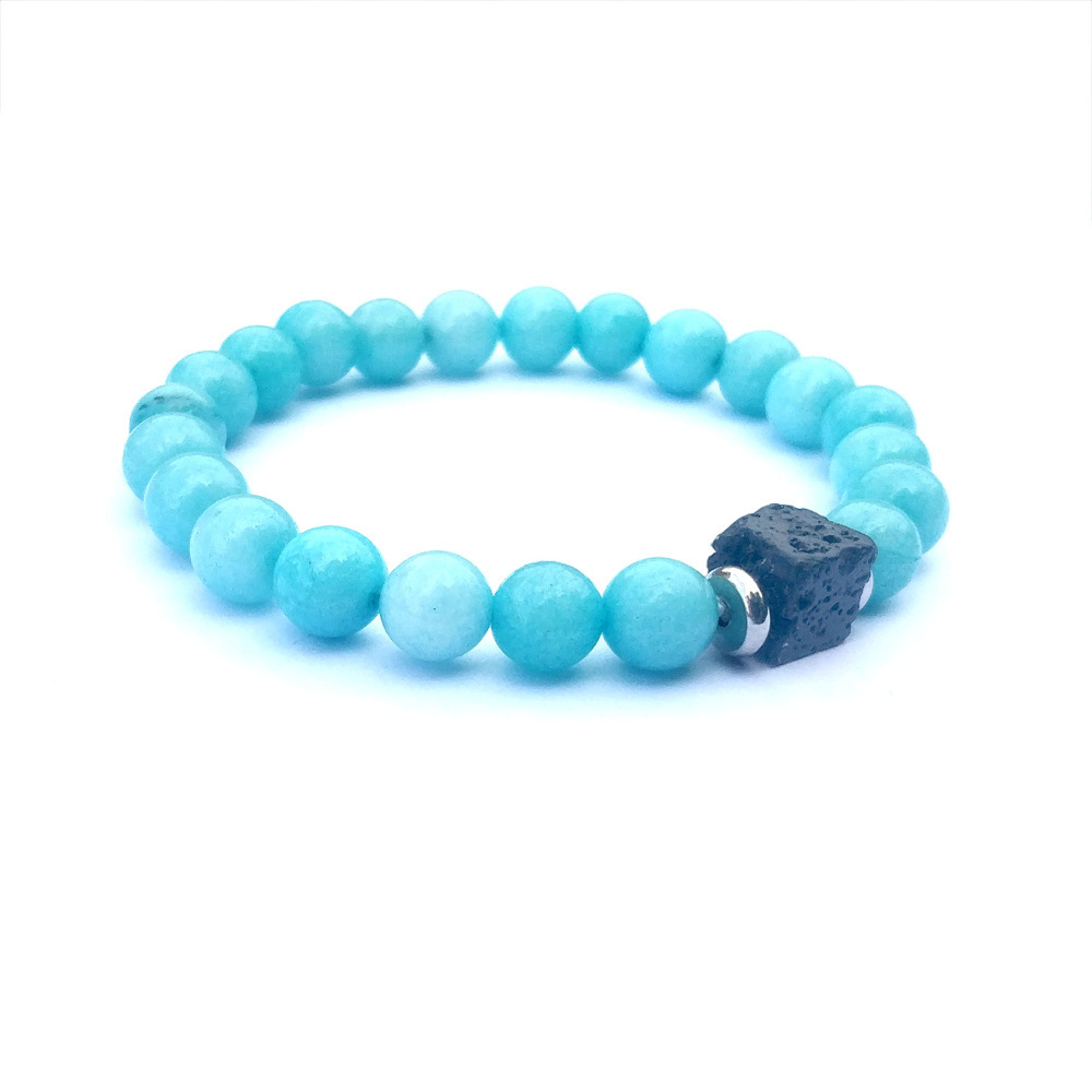 Natural stone bracelet men and women stainless steel healing energy wrist jewelry