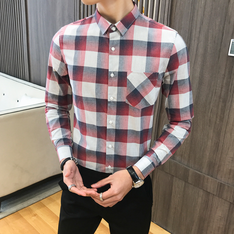 2020 Men's Business Casual Plaid Men's Shirt Slim Long Sleeve Trend Shirt Streetwear Nightclub Party Tuxedo Comfortable Clothing, Black
2020 Men's Business Casual Plaid Men's Shirt Slim Long Sleeve Trend Shirt Streetwear Nightclub Party Tuxedo Comfortable Clothing, Black