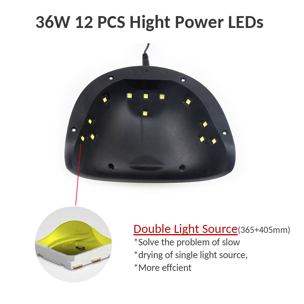 36W UV Lamp LED Nail Lamp Nail Dryer For All Gels Polish Sun Light Lamp Dryer Infrared Sensing Timer Smart LCD Display Manicure C19011401