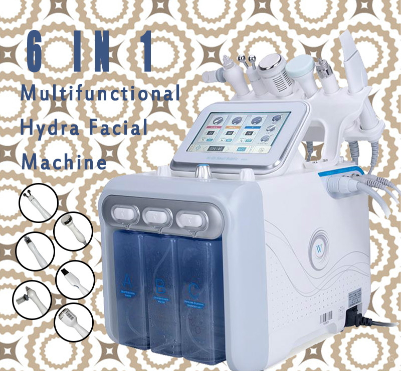 

2020 6in1 H2-O2 Hydra Dermabrasion Aqua Peel RF Bio-lifting Spa Facial Hydro Water Microdermabrasion Facial Machine Cold Hammer Oxygen Spray