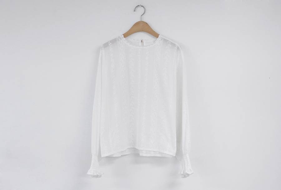 Embroidery Lace Shirt Spring femme Casual white Tops Women Long sleeve Linen Cotton Girls Blouse Plus Size Women Blouses femme V191022
