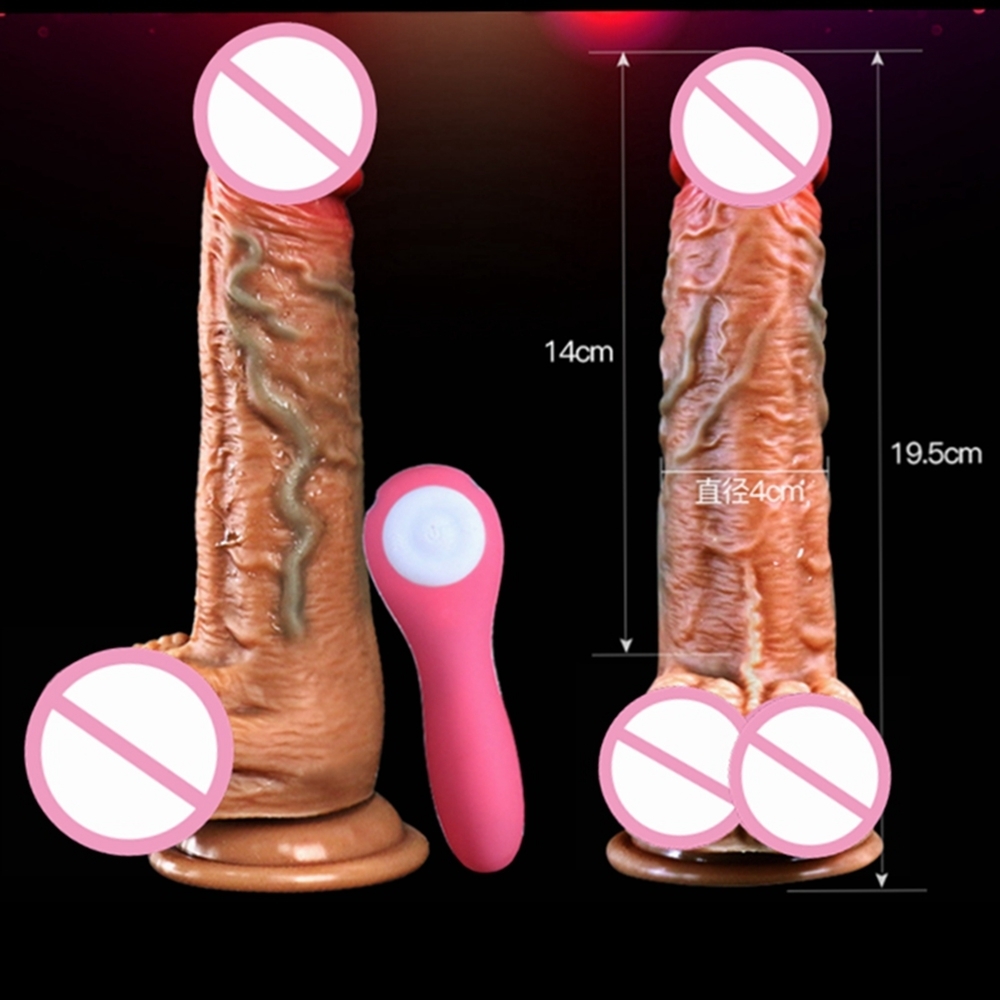 Automatic Telescopic Heating Penis Dildo Vibrator Adult Sex Toys Woman Erotic Female Masturbation Cock Toy Y191017