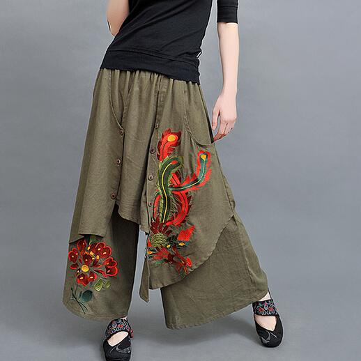 Vintage 70s ethnic wide leg pant 2020 women autumn spring Chinese style green black red trousers DF373
Vintage 70s ethnic wide leg pant 2020 women autumn spring Chinese style green black red trousers DF373