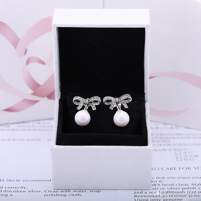 White Natural pearls Pendant Dangle EARRING Original Box Set for Pandora 925 Sterling Silver bowknot Chandelier Earrings for Women
White Natural pearls Pendant Dangle EARRING Original Box Set for Pandora 925 Sterling Silver bowknot Chandelier Earrings for Women
