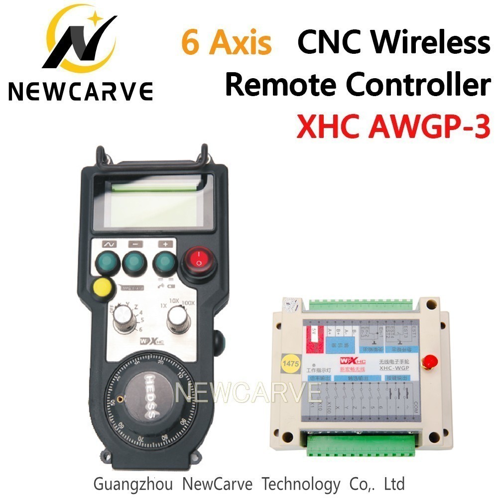 

XHC AWGP-3/5AA CNC Wireless Remote MPG Controller Pendant FANUC /Manual Pulse Generator For 5,6 Axis CNC Router NEWCARVE