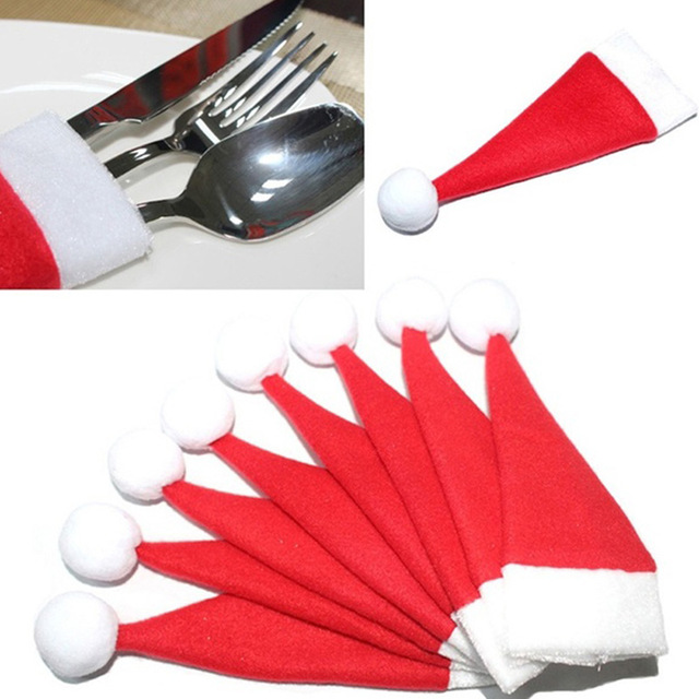 10pcs Christmas Tableware Knife Fork Set Holder Mini Santa Claus Hat Christmas Decorations for Home Navidad New Year
10pcs Christmas Tableware Knife Fork Set Holder Mini Santa Claus Hat Christmas Decorations for Home Navidad New Year