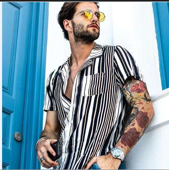 Hot Men Hawaiian Shirt Floral Beach Striped Slim Party Summer Holiday Fancy Shirts Top Male Male Short Sleeve Summer Casual Tee
Hot Men Hawaiian Shirt Floral Beach Striped Slim Party Summer Holiday Fancy Shirts Top Male Male Short Sleeve Summer Casual Tee