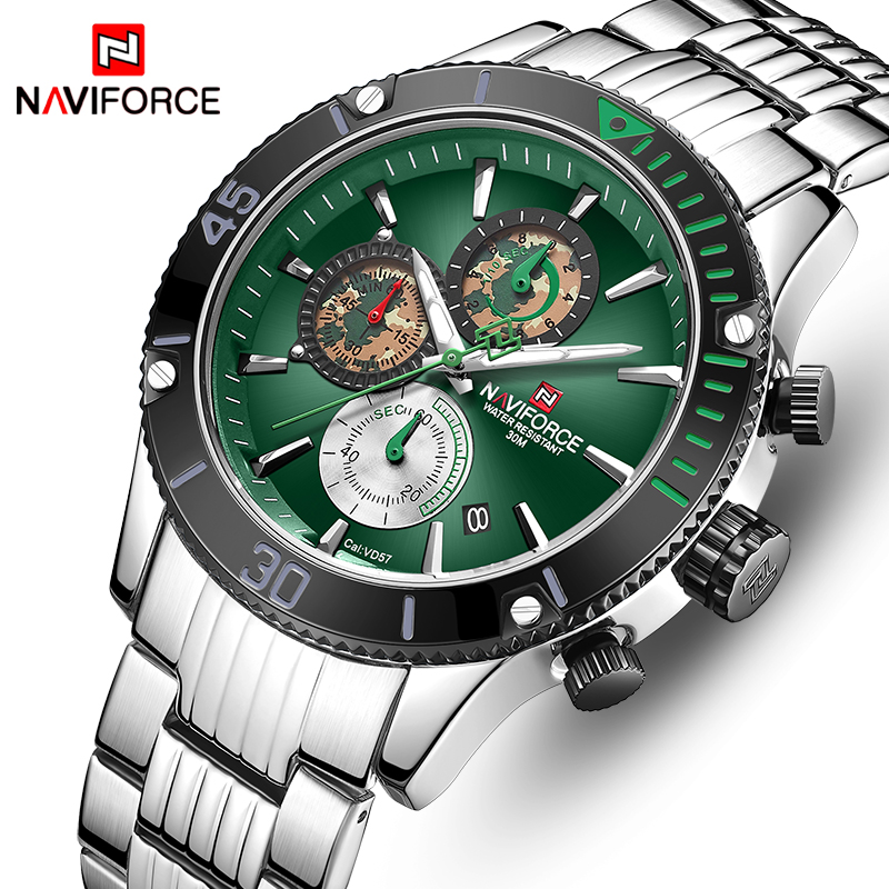 Men Watches NAVIFORCE Top Brand Stainless Steel Quartz Watch Men Chronograph Military Sport Clock Wrist Watch Relogio Masculino, Slivery;brown
Men Watches NAVIFORCE Top Brand Stainless Steel Quartz Watch Men Chronograph Military Sport Clock Wrist Watch Relogio Masculino, Slivery;brown