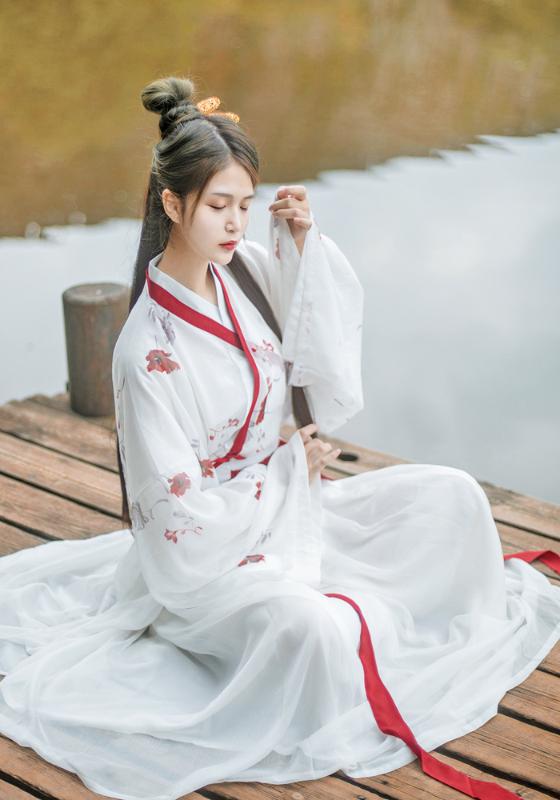 Elegant Hanfu Dress Ancient Chinese Costume Chinese Style Embroidery Tang Dynasty Traditional Nation Dance Princess Dress