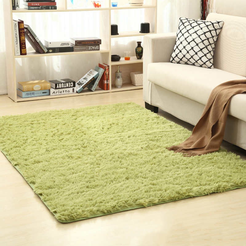 New 16 Color washed silk hair non-slip carpet living room coffee table blanket Bedroom bedside mat yoga rugs solid color plush