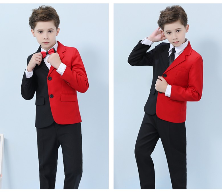 Handsome Kids Formal Occasion Business Suit Child Birthday Party Suits Prom Business Suits Boy Flower Girl(Jacket+Pants+Bow Tie) NO:006