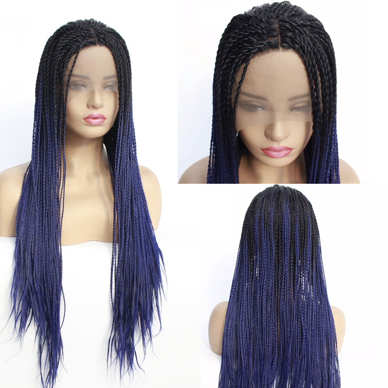 Wholesale Two Tone Ombre Color Twist Lace Front Wigs Synthethic Heat Resistant Hair Half Hand Tied Braided Wigs Free Part for black women
Wholesale Two Tone Ombre Color Twist Lace Front Wigs Synthethic Heat Resistant Hair Half Hand Tied Braided Wigs Free Part for black women