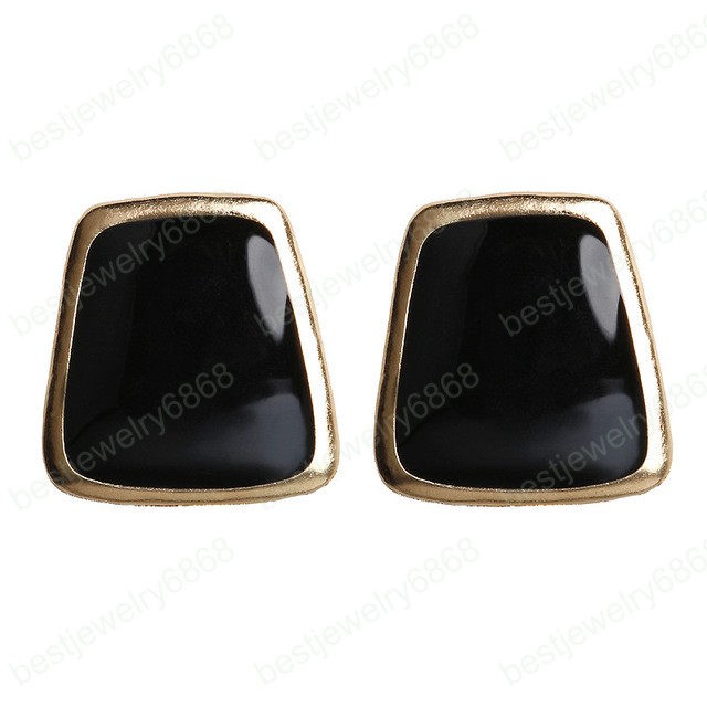 5Colors Black/White Enamel Korean Stud Earrings For Women 2020 New Fashion Jewlery Simple Female Earring